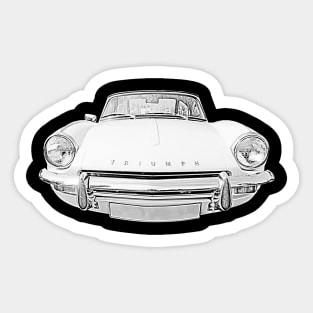 Triumph Spitfire Mk3 1960s British classic car monochrome Sticker